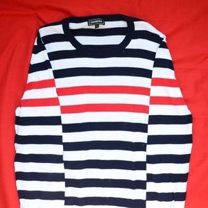 Express Red, White n’ Navy stripped crewneck